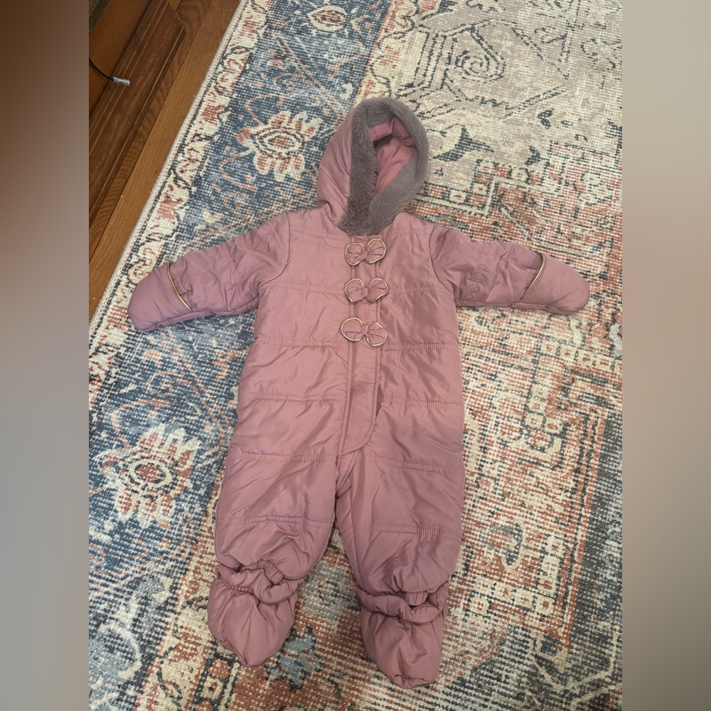 First Impressions Girl 3-6 months pink bow snowsuit